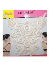 Bretelle soutien gorge papillon dentelle beige